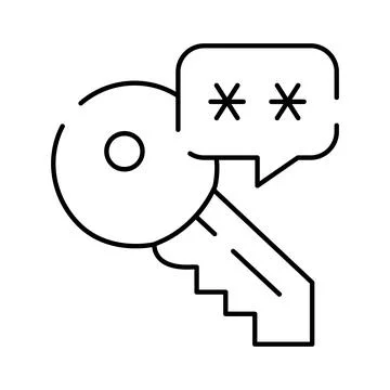 Key and password icon protecting digital access Stock Illustration