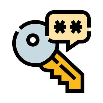 Key and password protecting digital access security Stock Illustration