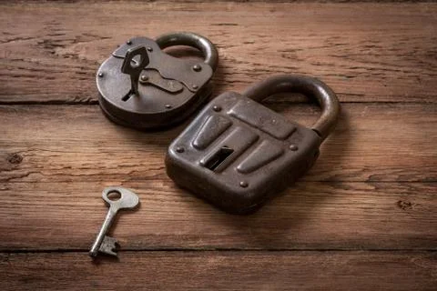Key and rusty lock Stock Photos