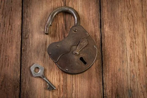 Key and rusty lock Stock Photos