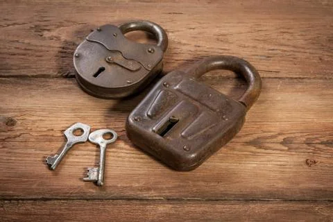 Key and rusty lock Stock Photos