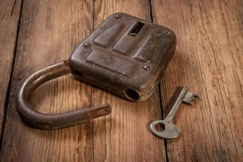 Key and rusty lock Stock Photos