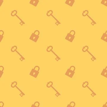 Key And Safe Lock Seamless Silhouette Background Illustrazione stock