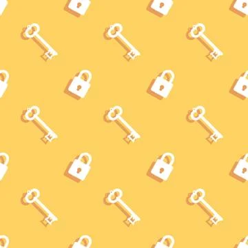 Key And Safe Lock Seamless Background Stock Illustration