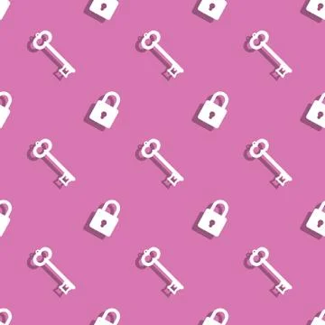 Key And Security Lock Seamless Pattern Stock Illustration