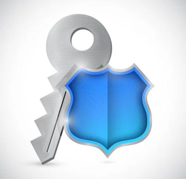Key and security shield illustration design 库存插图