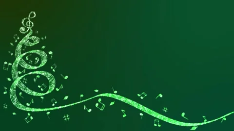 A key appears on a green background, a sheet music mill appears in a curl and Stock Footage 320131366