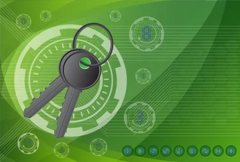 Key on the background technologies. Stockillustratie
