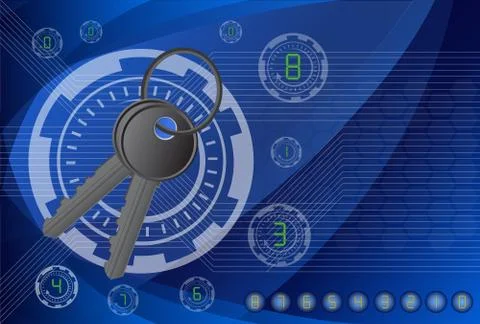 Key on the background technologies. Stockillustratie
