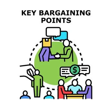 Key bargaining points in business negotiation process Stock Illustration