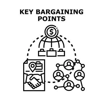 Key bargaining points for global business agreements Stock Illustration