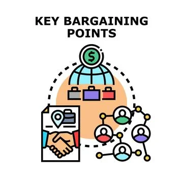 Key bargaining points for global business agreements Stock Illustration