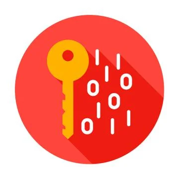 Key Binary Code Circle Icon Stock Illustration