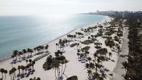 Key Biscayne Florida Beach Drone Shot Stock Footage 88415017
