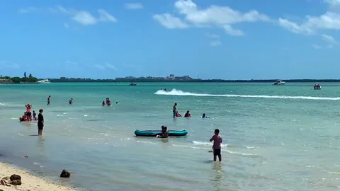 Key biscayne miami spring break beach jet ski Stock Footage 152018277