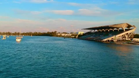 Key biscayne old stadium miami Stock Footage 155252487