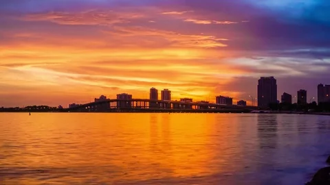 Key Biscayne Sunset Time Lapse in 4K Stock Footage 84235226