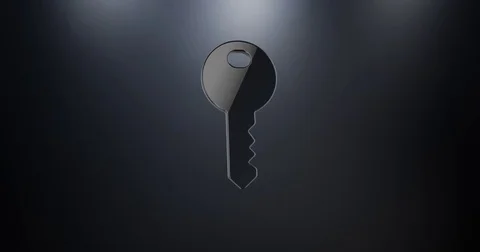 Key Black 3d Icon Stock Footage 69980349