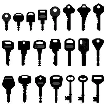 Key Black Silhouette Vector Stock Illustration