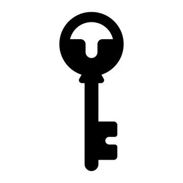 Key black vector icon on white background Stock Illustration