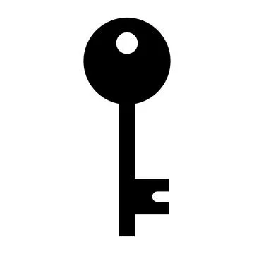 Key black vector icon on white background Stock Illustration