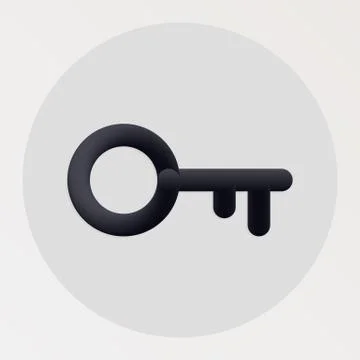 Key blended bold black line icon Stock Illustration