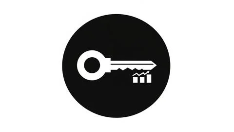 Key with block icon Stock Illustration