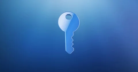 Key Blue 3d Icon Video stock 69981130