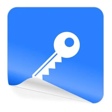 Key blue sticker icon Stock Illustration