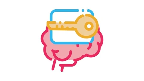 Key for brain Icon Animation Stock Footage 145275926