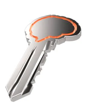Key with brain shape, artwork Stock Illustration