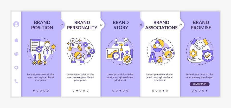 Key brand elements onboarding vector template 스톡 일러스트