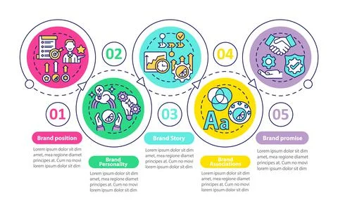 Key brand elements vector infographic template Stockillustratie