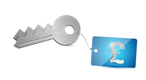 Key british pound security illustration Stock Illustration