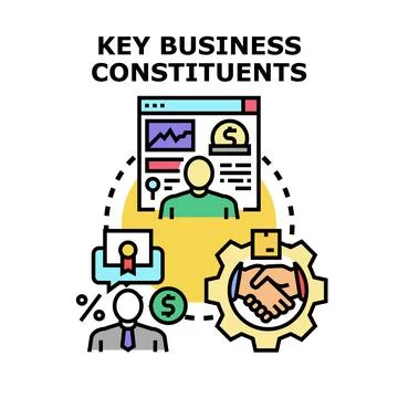 Key business constituents in a network workflow Stock Illustration