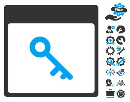 Key Calendar Page Vector Icon With Bonus Illustrazione stock