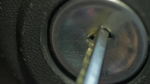 Key Into Car Ignition Start Engine Stock-Footage 65769282