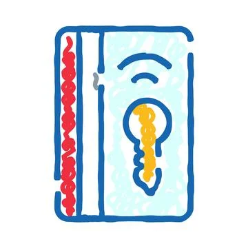 Key card access control for smart electronic lock system Stock Illustration