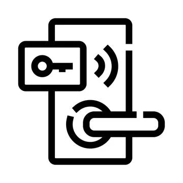 Key card activating a smart door lock system Stock Illustration