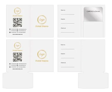 Key card envelope die-cut template mock up vector Stock Illustration