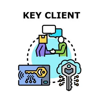 Key client customer relationship management concept Stock Illustration