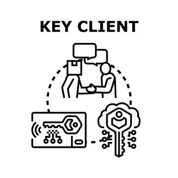 Key client customer relationship management concept Stock Illustration