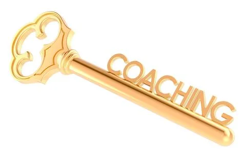 Key Coaching, 3D rendering Key Coaching, 3D rendering isolated on white ba... Foto stock