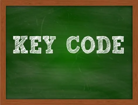 KEY CODE handwritten text on green chalkboard Stock Illustration