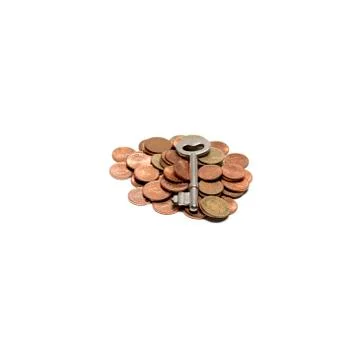 Key on coin Stock Photos