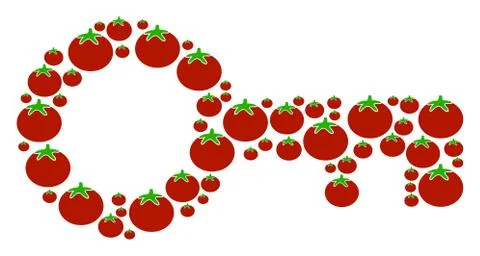 Key Collage of Tomato Stock Illustration