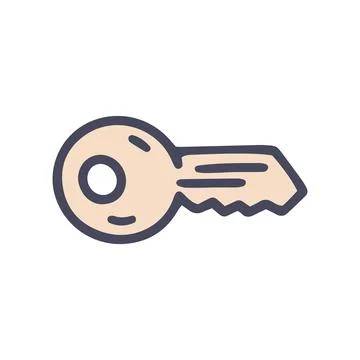 Key color vector doodle simple icon design Stock Illustration