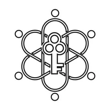 Key Commitment Teamwork Together Outline Logo 스톡 일러스트