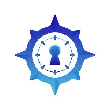 Key compass logo element design template icon Stock Illustration