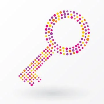 Key composed of colored dots Stock-Illustration